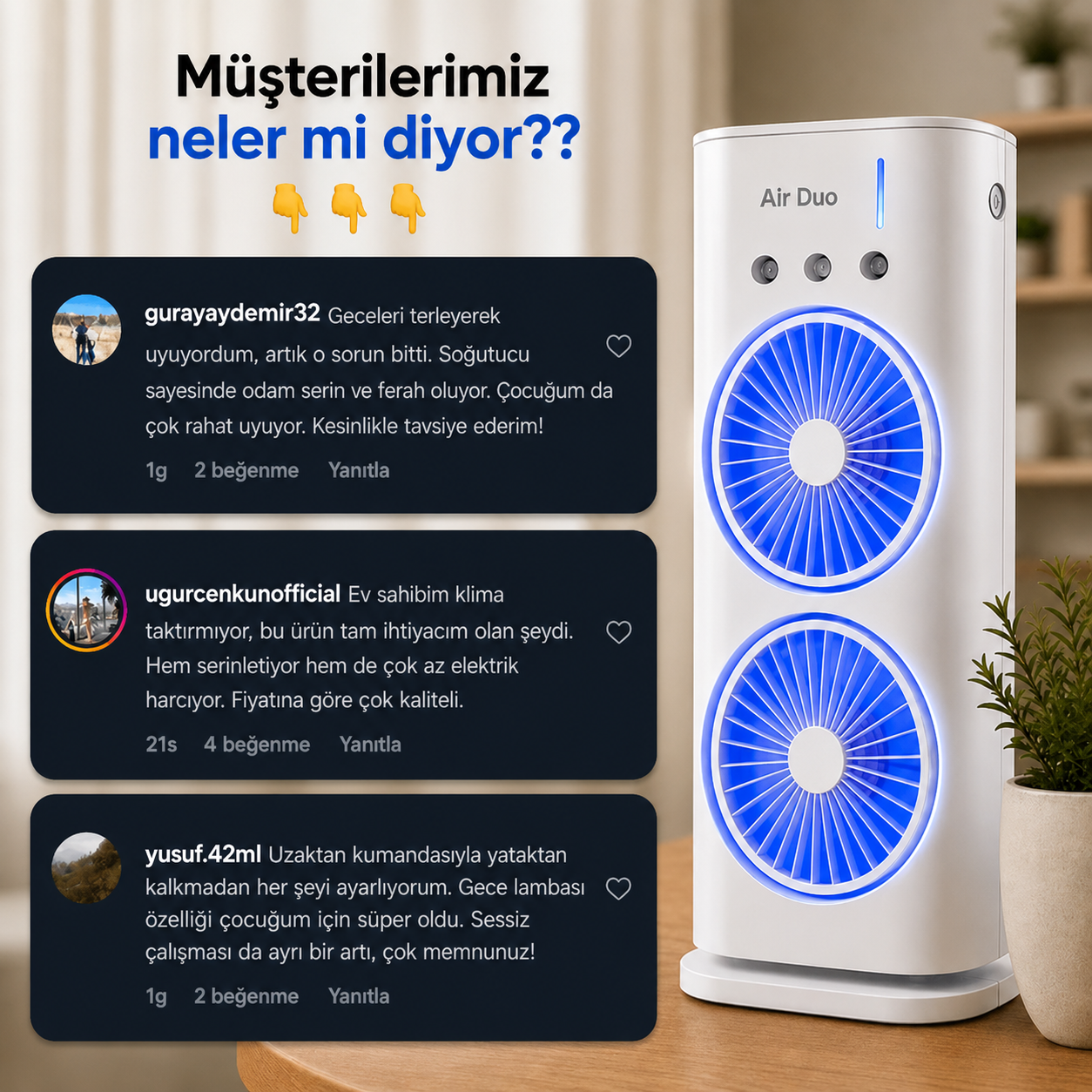 Air Duo Çift Fanlı Hava Soğutucu
